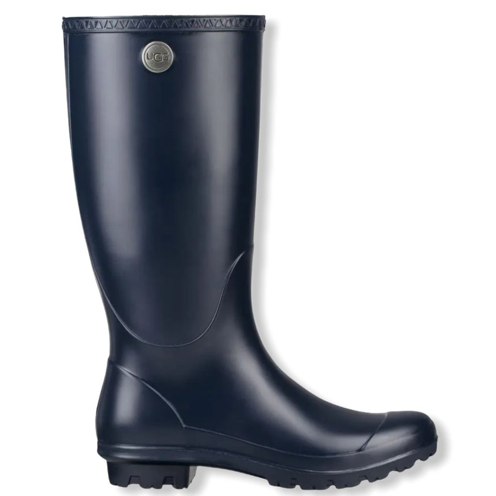 UGG Shelby Matte Waterproof Tall Rain Boot Navy 7